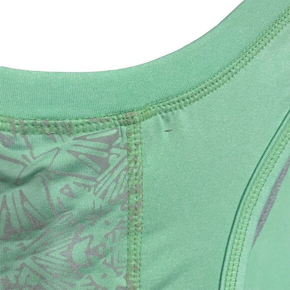 ATHLETA Northern Lights Reflective Racerback Tank Neon Lime Green Womens M - Picture 5 of 8